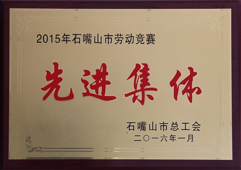 Advanced collective of 2015 Shizuishan labor competition